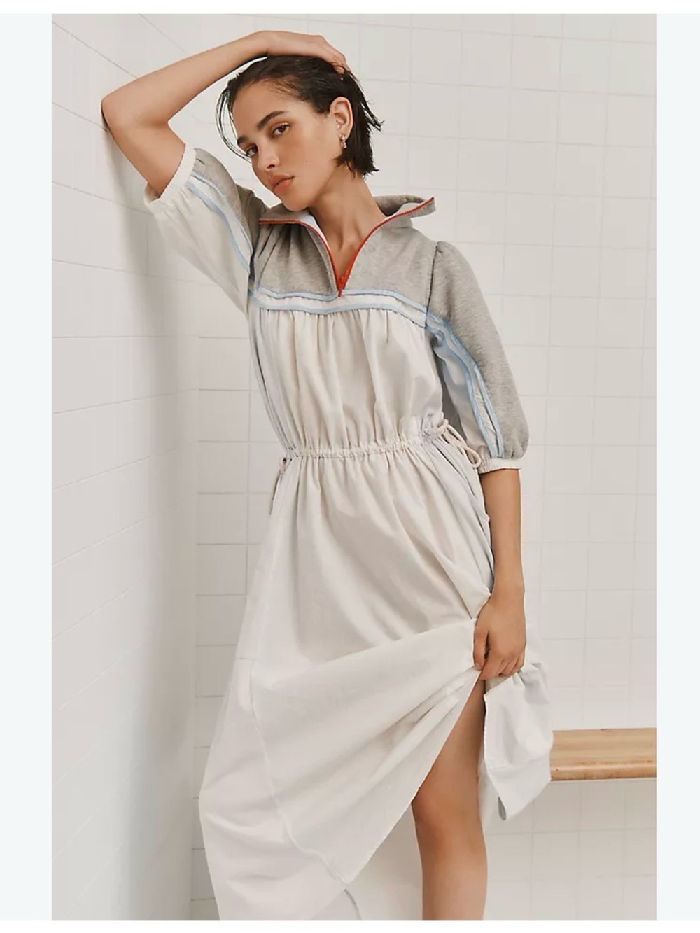 Anthropologie Daily Practice Amplitude Drawstring Midi Dress